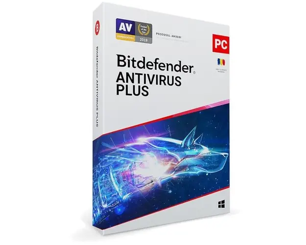 Bitdefender Antivirus Plus, 1 PC + 1 Gratis, 1 an, Licenta noua, BOX/Retail
