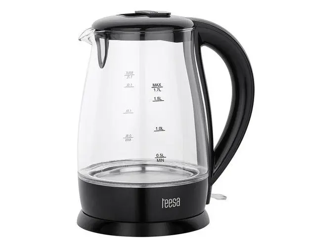 Fierbator de apa Teesa TSA1511B, 2200 W, 1.7 l, Sticla (Negru)