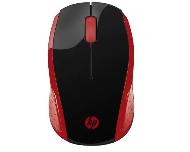 Mouse Wireless Optic HP 200, USB (Negru/Rosu)