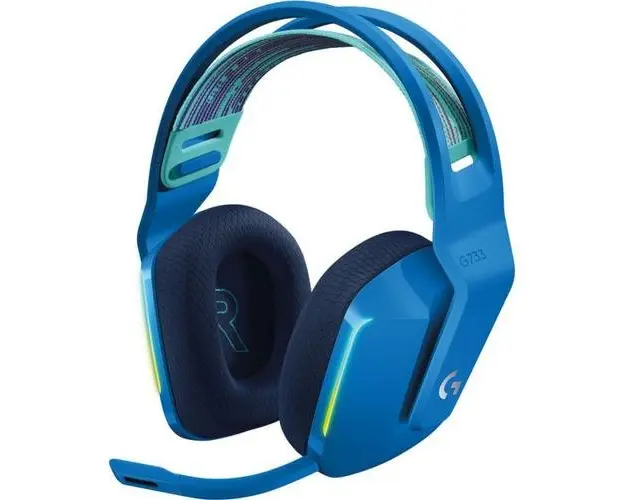Casti Gaming Wireless LOGITECH G733, iluminare RGB, Microfon (Albastru) 