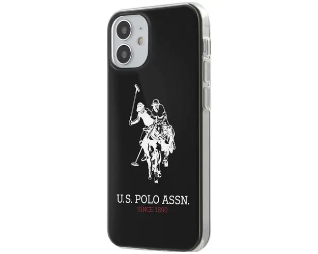 Protectie Spate US Polo Assn Shiny Big Logo USHCP12STPUHRBK pentru Apple Iphone 12 mini (Negru/Alb)