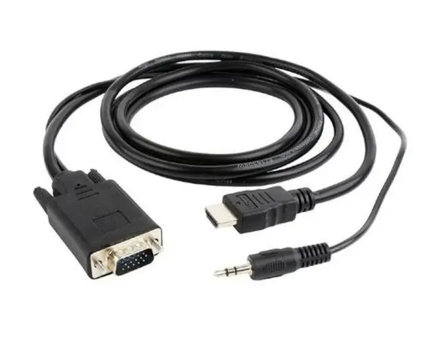 Cablu GEMBIRD A-HDMI-VGA-03-6, HDMI - VGA/Jack 3.5mm, 1.8m, Full HD/60Hz (Negru)