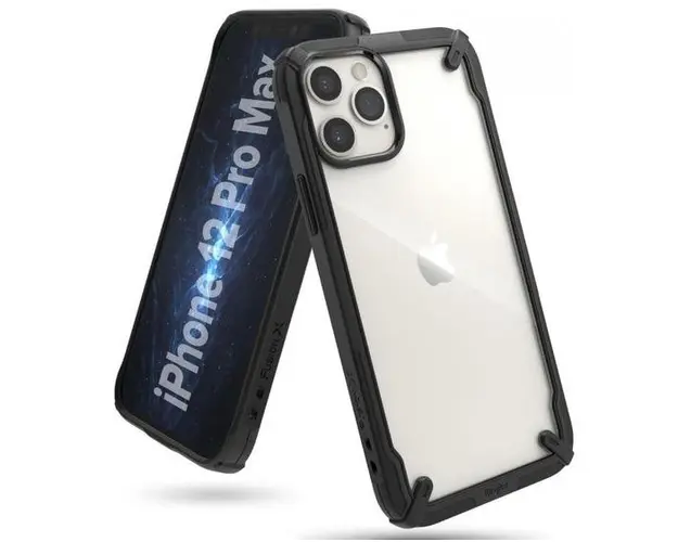 Protectie Spate Ringke FUSION X 8809758101050 pentru Apple iPhone 12 Pro Max (Transparent/Negru)