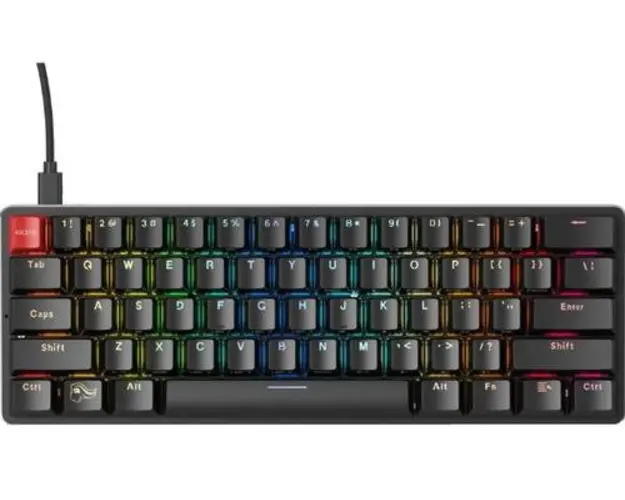 Tastatura Glorious PC Gaming Race GMMK Compact Gateron Brown, US, USB, iluminare RGB (Negru)