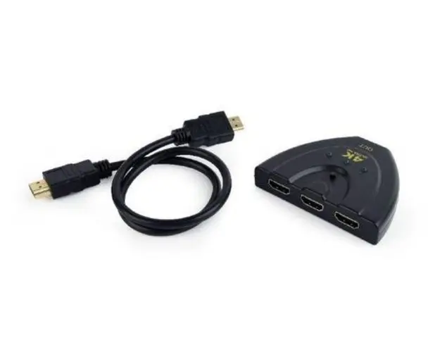 Cablu GEMBIRD DSW-HDMI-35, 3 x HDMI - HDMI, 0.5m, 4K UHD/60Hz, conecteaza 3 dispozitive la 1TV (Negru)