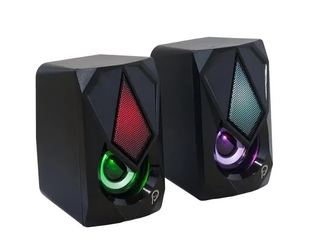 Boxe Gaming 2.0 SPACER SPB-STORM, 6W RMS, USB/Jack 3.5mm, iluminare LED RGB (Negru)