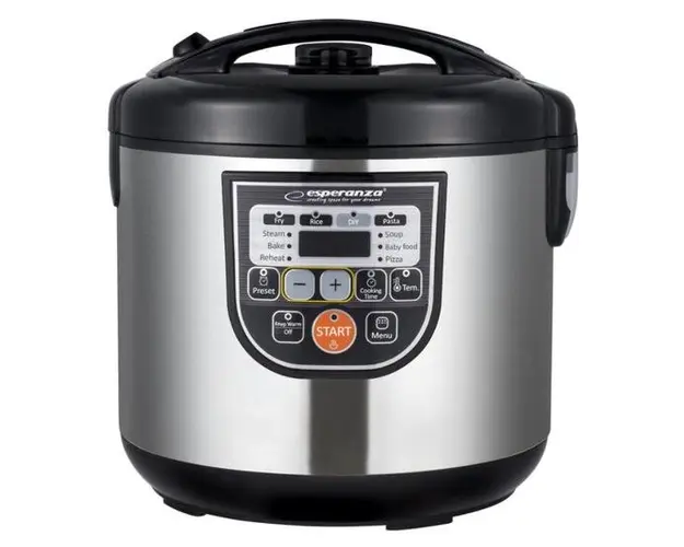 Multicooker Esperanza EKG011, 860 W, 5 l, 11 functii, Panou smart digital, Temporizator (Negru/Inox)