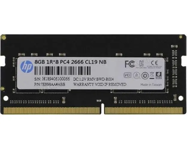 Memorie Laptop HP 7EH98AA, 1x8GB, DDR4, 2666MHz, CL19, 1.2v