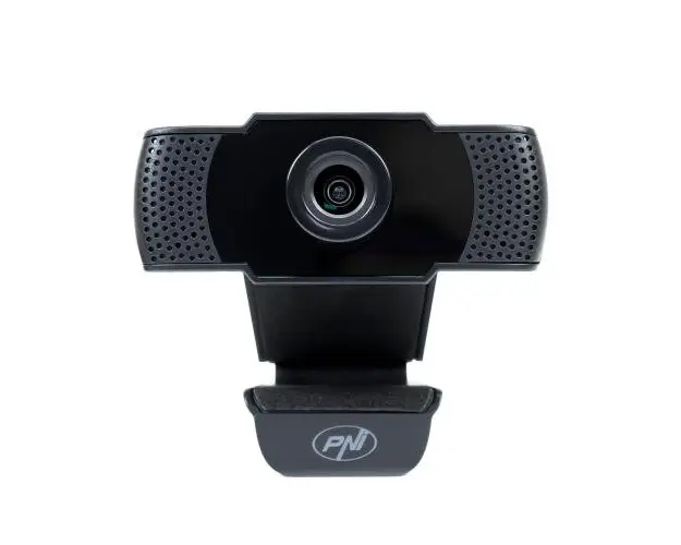 Camera Web PNI CW1850, Full HD, CMOS, 2MP, USB, clip-on, microfon stereo incorporat (Negru)