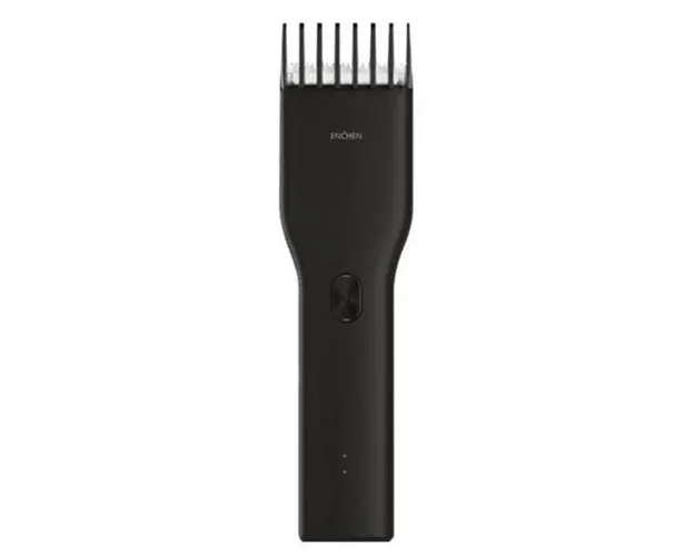 Aparat de tuns Enchen Boost, Lame ceramice, Autonomie 90 min, Tehnologie antiblocare fir de par (Negru)