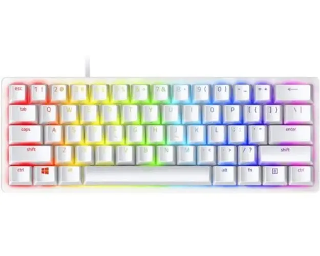 Tastatura gaming mecanica Razer Huntsman Mini, iluminare Chroma RGB, switch optic Purple (Alb)