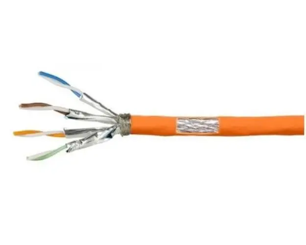 Rola cablu de retea S/FTP LogiLink CPV0060, CAT.7, 100 m, Cupru, Solid, AWG23, Ecranat (Portocaliu)