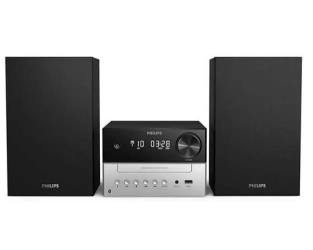 Microsistem audio Philips TAM3205/12, Bluetooth, CD, Radio FM, USB, 18 W (Negru/Gri)