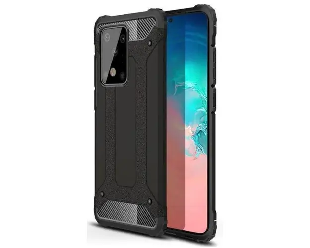 Protectie Spate Antisoc Lemontti Hybrid Armor LEMHACS20PN pentru Samsung Galaxy S20 Plus (Negru) 