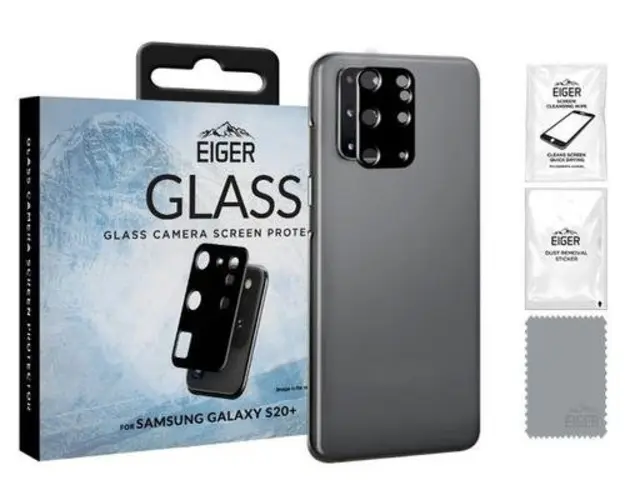 Folie Protectie Sticla Eiger Camera 2.5D Glass EGSP00604 pentru Samsung Galaxy S20 Plus (Negru)