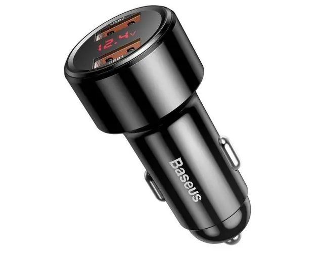 Incarcator Auto Baseus Dual Magic Series Quick Charger CCMLC20A-01, Digital display, Output 6A, 45 W (Negru)