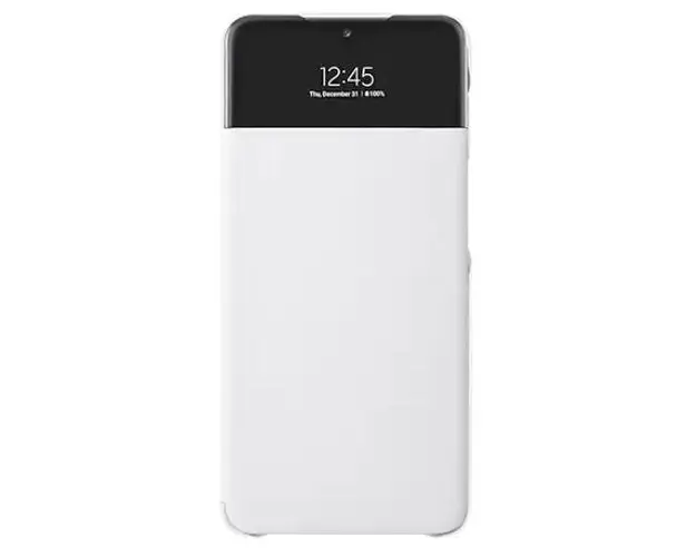 Protectie Smart S View Wallet Samsung EF-EA326PWEGEE pentru Samsung Galaxy A32 5G (Alb)