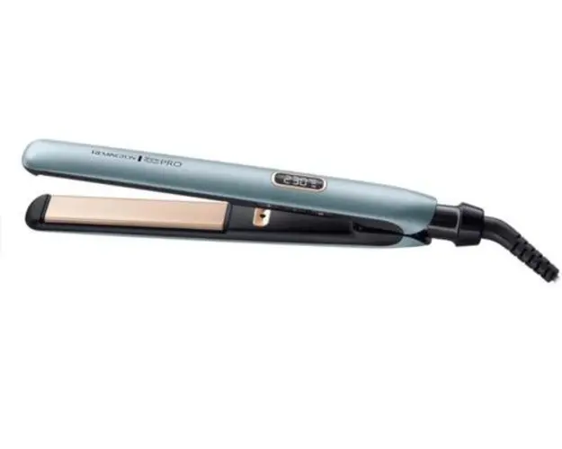 Placa de indreptat parul Remington Shine Therapy PRO S9300, Invelis ceramic cu ulei de Argan, 230 C (Albastru/Auriu)
