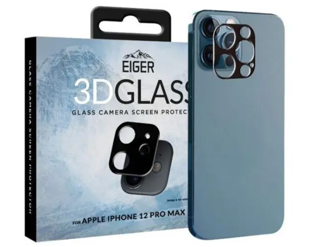 Folie Protectie Sticla Eiger 3D EGSP00686 pentru iPhone 12 Pro Max (Negru)