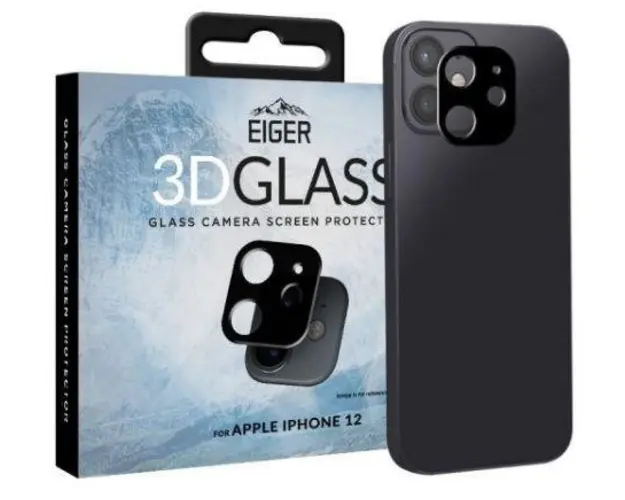 Folie Protectie Sticla Eiger 3D EGSP00715 pentru iPhone 12 (Negru)