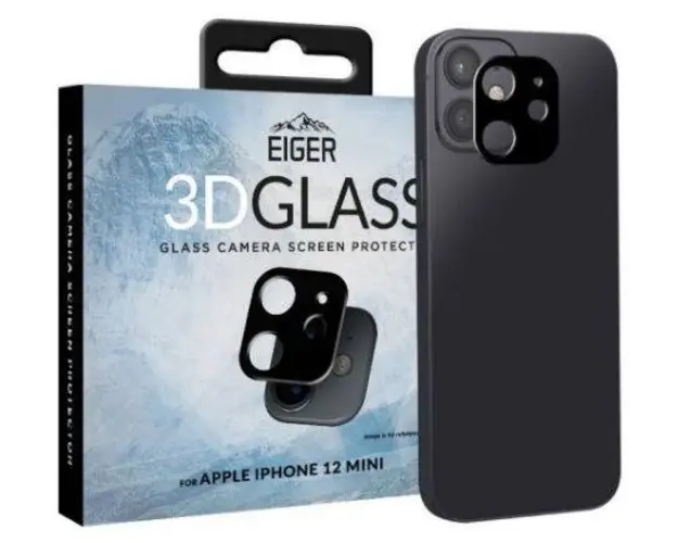 Folie Protectie Sticla Eiger 3D EGSP00684 pentru iPhone 12 Mini (Negru)