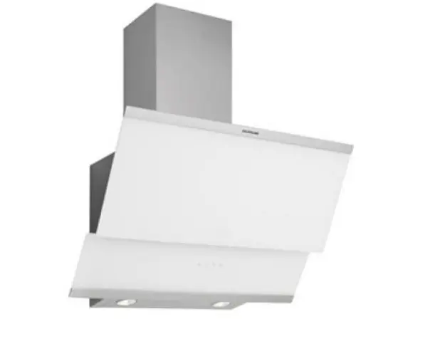 Hota decorativa Studio Casa Moderna Turbo, 381 m3/h, Sticla cu rama de inox (Alb)