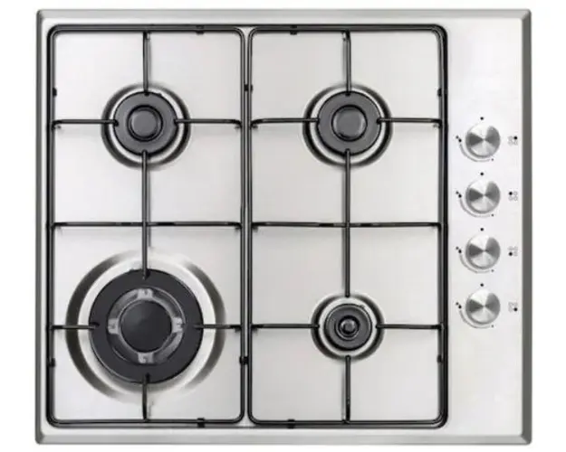 Plita incorporabila Studio Casa Milano Plus PG60PLUS-INOX, 4 Arzatoare, Gaz, Arzator Wok (Argintiu)