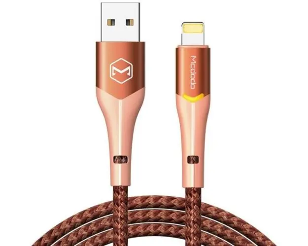 Cablu de date Mcdodo Magnificence Series CA-7845, Lightning, 1.8 m, LED indicator (Portocaliu)