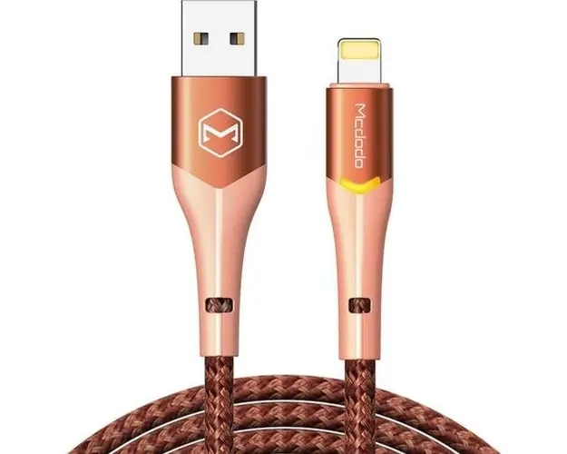 Cablu de date Mcdodo Magnificence Series CA-7842, Lightning, 1.2 m, LED indicator (Portocaliu)