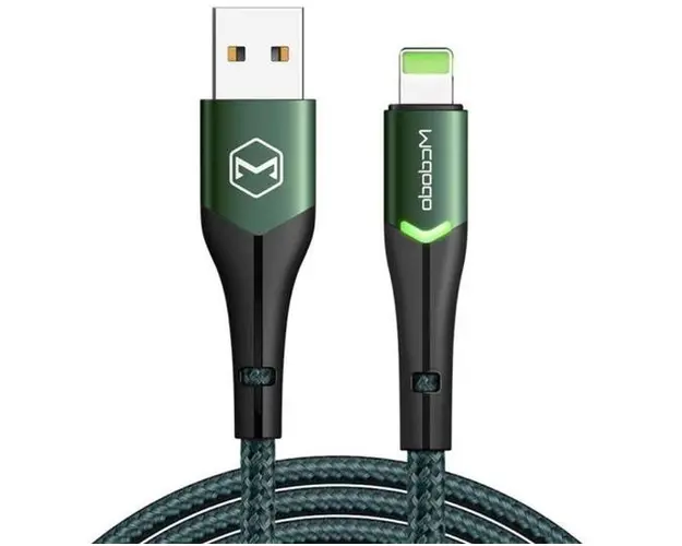 Cablu de date Mcdodo Magnificence Series CA-7841, Lightning, 1.2 m, LED indicator (Verde)