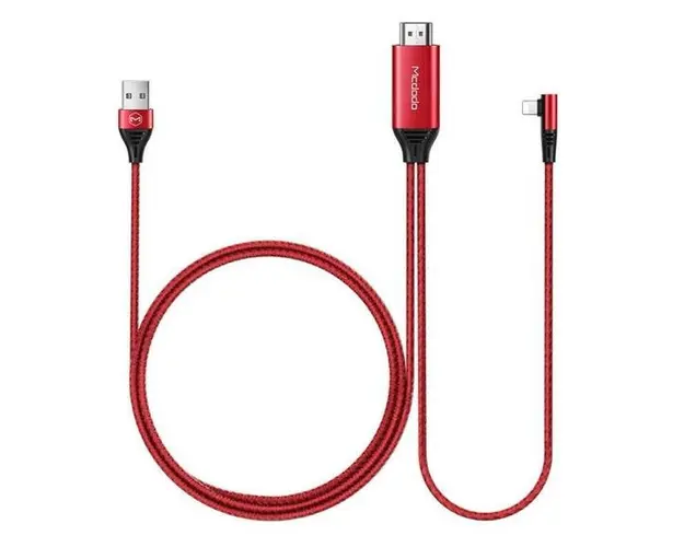 Cablu de date Mcdodo Plug&Play CA-6401, Lightning - HDMI+USB, 2 m (Rosu)