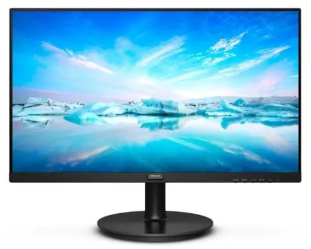 Monitor LCD VA LED Philips 21.5inch 222V8LA/00, Full HD (1920 x 1080), VGA, HDMI, DisplayPort, Boxe, 75 Hz (Negru)