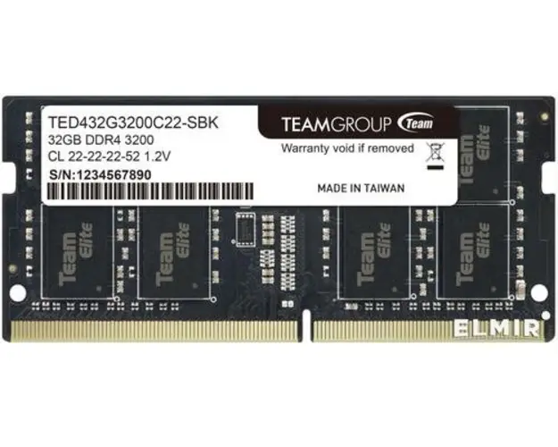 Memorie Laptop TeamGroup Elite, 32GB, DDR4, 3200MHz
