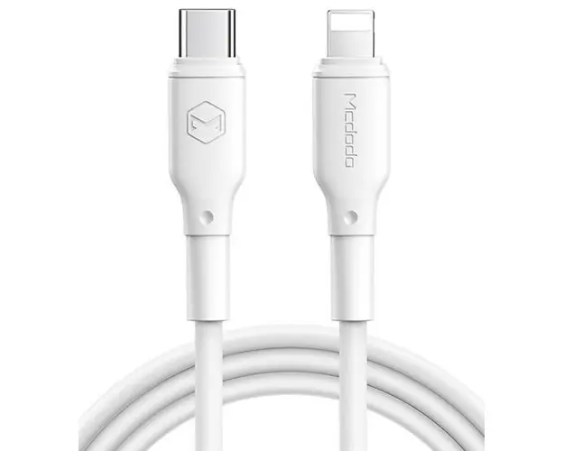 Cablu de date Mcdodo White Series CA-7290, Lightning - USB Type-C, 2 A, 1.2 m, PD (Alb)