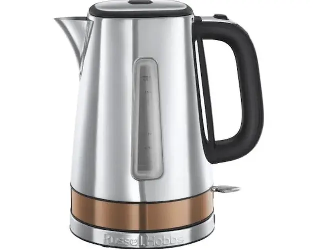 Fierbator Russell Hobbs Luna Copper Accents 24280-70, 2400 W, 1.7 L, Fierbere rapida (Inox/Cupru)