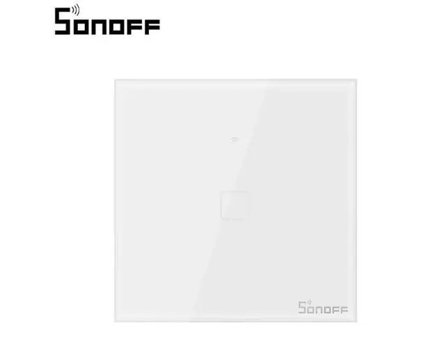 Intrerupator inteligent simplu cu touch Sonoff T0EU1C, Wi-Fi (Alb)