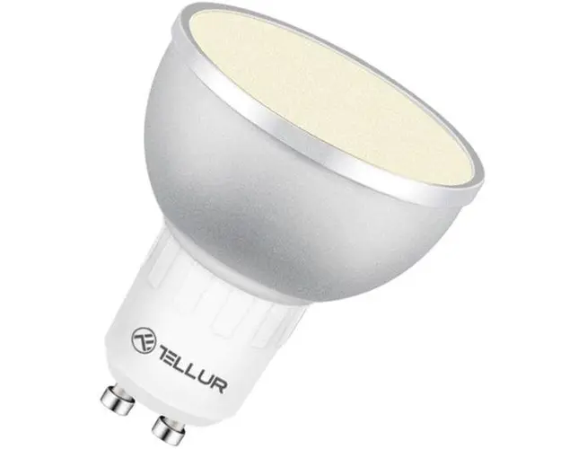 Bec WiFi LED Tellur TLL331201, GU10, 5W, lumina alba/calda/RGB, reglabil
