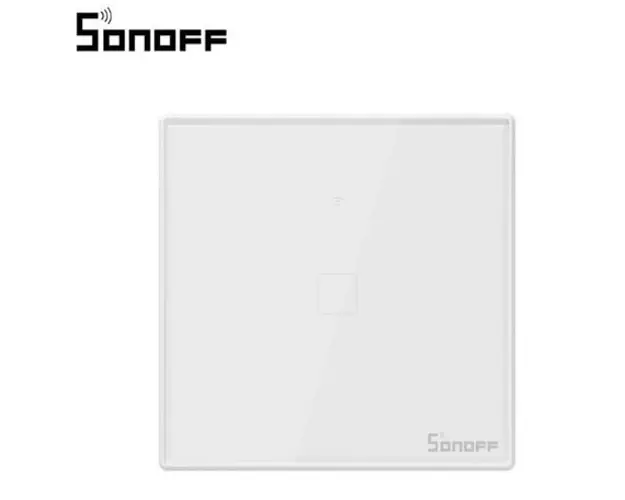 Intrerupator inteligent simplu cu touch Sonoff T2EU1C, Wi-Fi + RF (Alb)