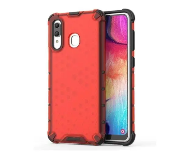 Protectie Spate Lemontti Honeycomb SAS5972R pentru Samsung Galaxy A30 (Rosu)