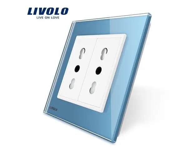 Priza dubla Livolo VL-C9-C2IT-19 (Albastru)