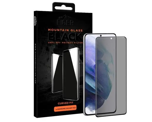 Folie Protectie Sticla Temperata Eiger 3D Privacy EGMSP00158 pentru Samsung Galaxy S21 (Transparent)