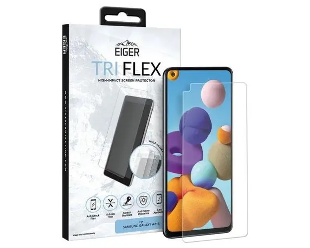Folie Protectie Eiger Clear Tri Flex EGSP00650 pentru Samsung Galaxy A21s (Transparent)