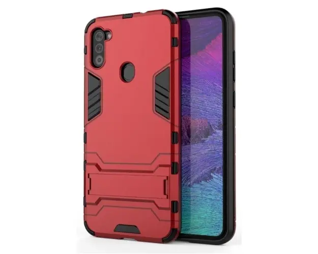 Protectie Spate Lemontti Shockproof Case EDA00331003B pentru Samsung Galaxy A11 (Negru/Rosu)