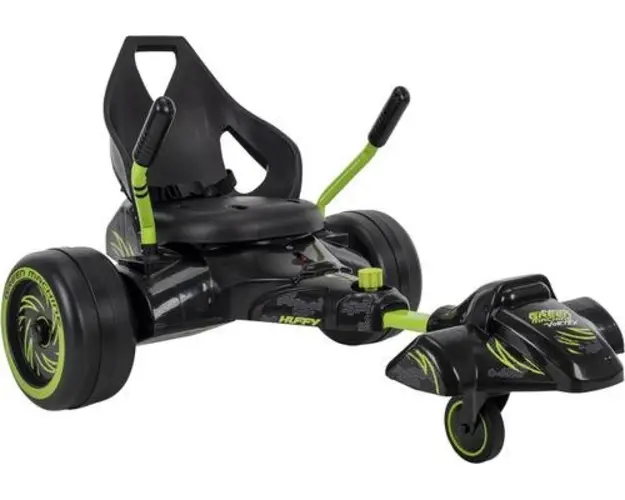 Kart electric pentru copii Huffy Green Machine Vortex baterie 12v, autonomie 30 minute, viteza 12km/h (Negru)