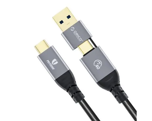 Cablu USB Orico ACC40 100W USB Type-C - USB Type-C sau USB Type A 1m, Negru
