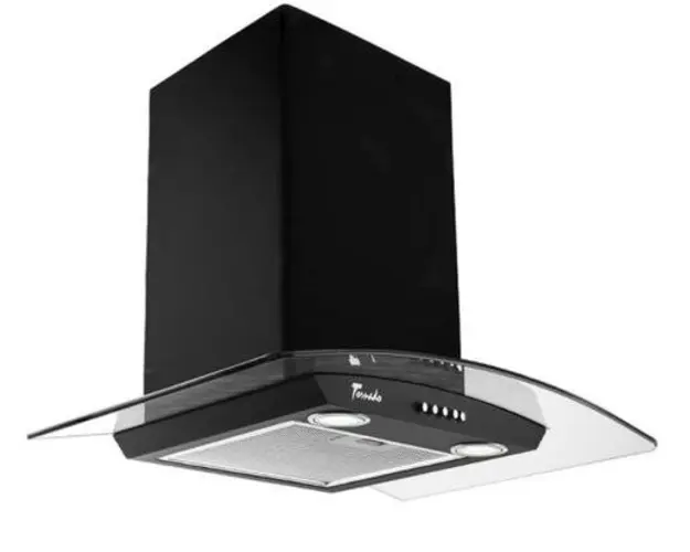 Hota decorativa Tornado Eva 1200 (60), 1 Motor Turbo, 3 Viteze, 1200 m3/h, Filtru anti-grasimi, Clasa C, 60 cm (Negru)