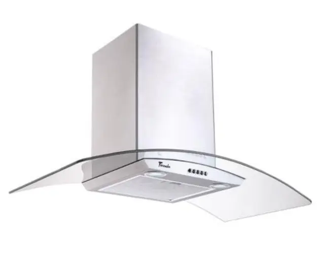 Hota decorativa Tornado Eva 1200 (90), 1 Motor Turbo, 3 Viteze, 1200 m3/h, Filtru anti-grasimi, Clasa C, 90 cm (Inox)