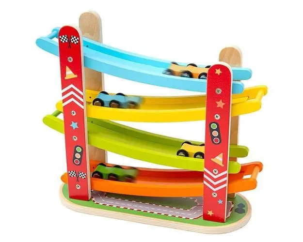 Rampa etajata BigJigs Cursa masinutelor