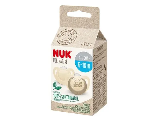 Suzeta Nuk for Nature Silicon M2, 6-18 luni, Set 2 Bucati, Crem