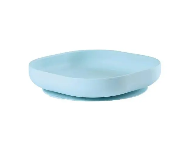 Farfurie silicon cu ventuza bleu